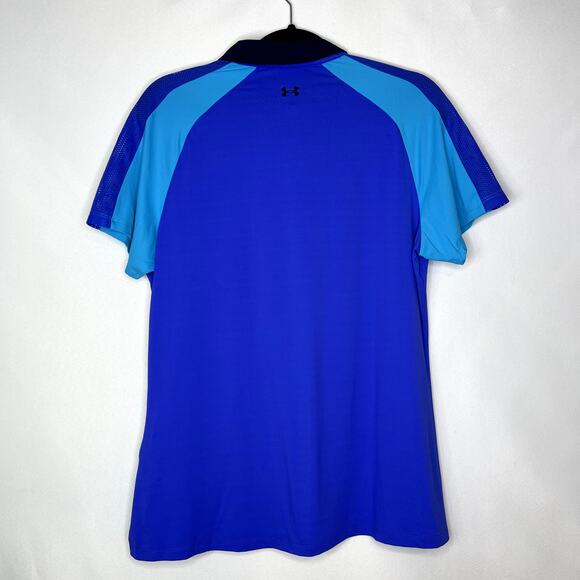 NWOT TopGolf Ladies Under Armour HeatGear Collared Shirt Blue Size Large - Picture 7 of 12